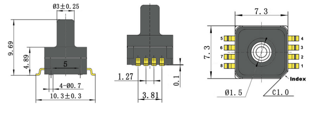 5V 700kPa เซนเซอร์ขยายสัญญาณอนาล็อกแบบขยายความดันบรรยากาศ 0