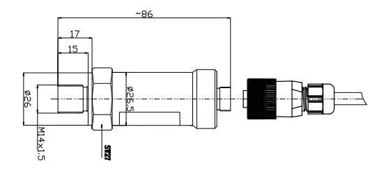 20mA 10V 60MPa ระบบไฮดรอลิกความดันบรรยากาศเซ็นเซอร์เซรามิก 0